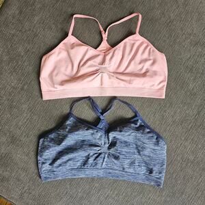 Athletic Essential Women's Blue Pink Racerback Athletic Sports Bra Size XL